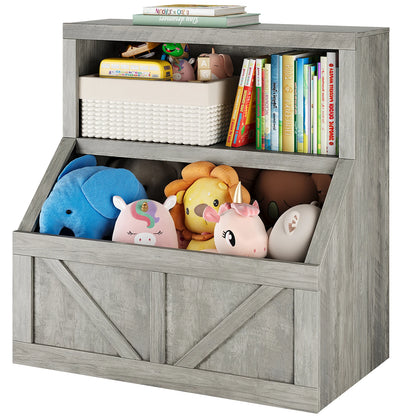 Wooden Kids Bookshelf & Toy Storage Organizer