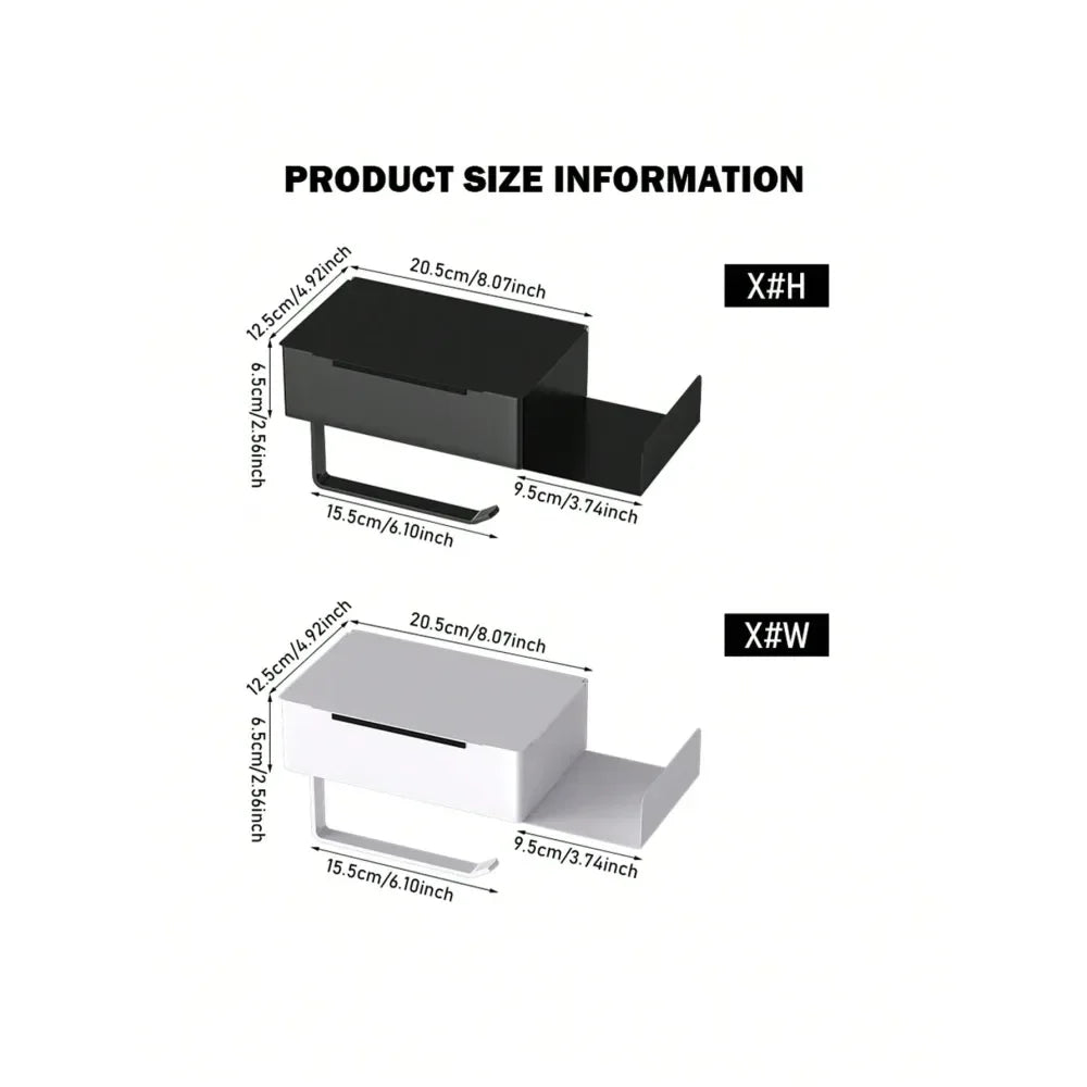 Bathroom Tissue Paper Holder With Shelf