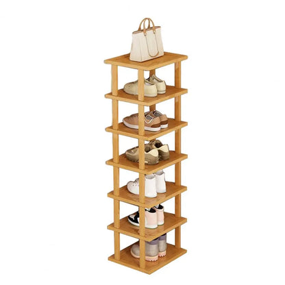 Space-Saving Bamboo Shoe Rack