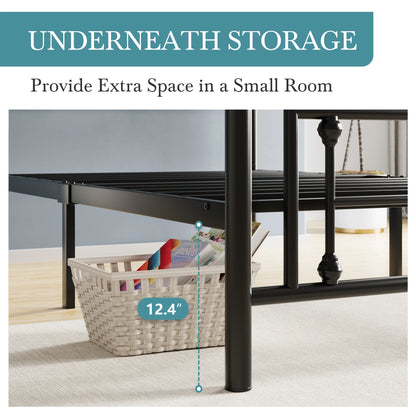 Vintage Victorian Style Wrought Iron Platform Bed