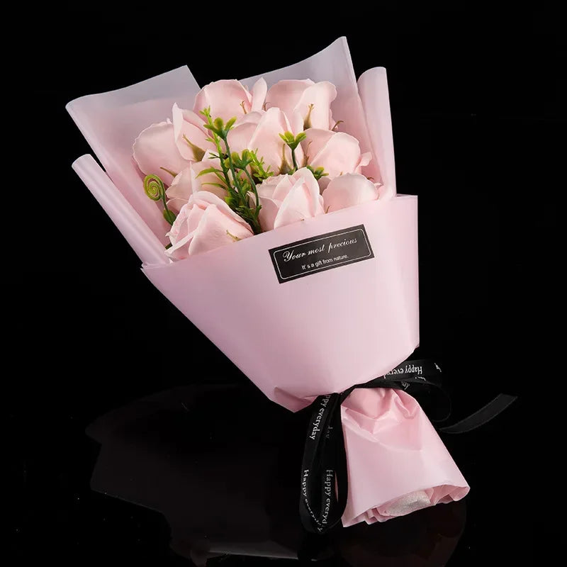 9-Head Soap Rose Bouquet | Handcrafted Floral Gift for Mother's Day & Valentine's Day