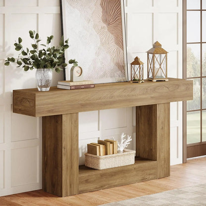 Farmhouse Style Wooden Console Table