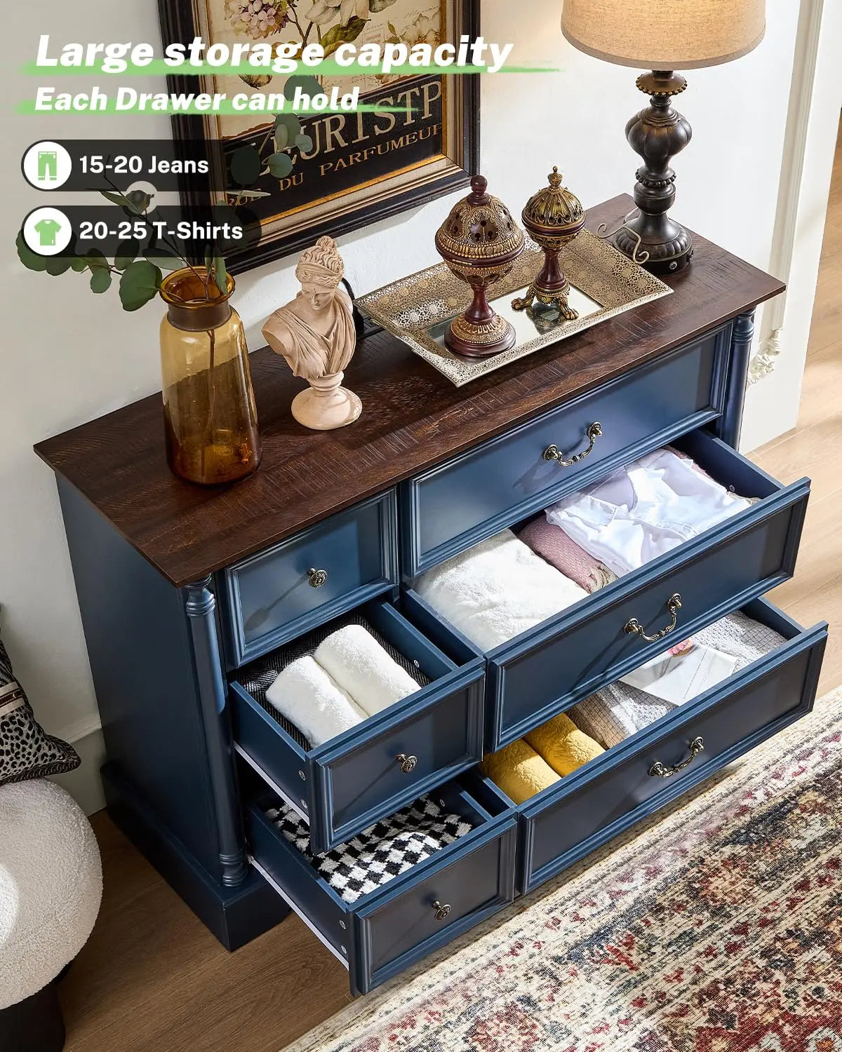 Rustic Farmhouse 6-Drawer Dresser