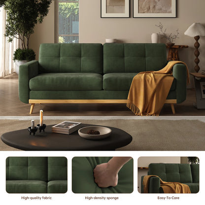 Mid-Century Modern Loveseat with Wooden Legs