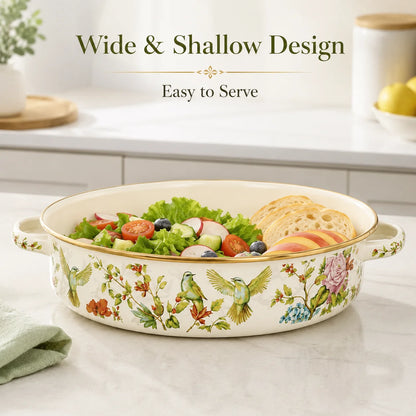 Vintage Floral Enamel Pie Pan