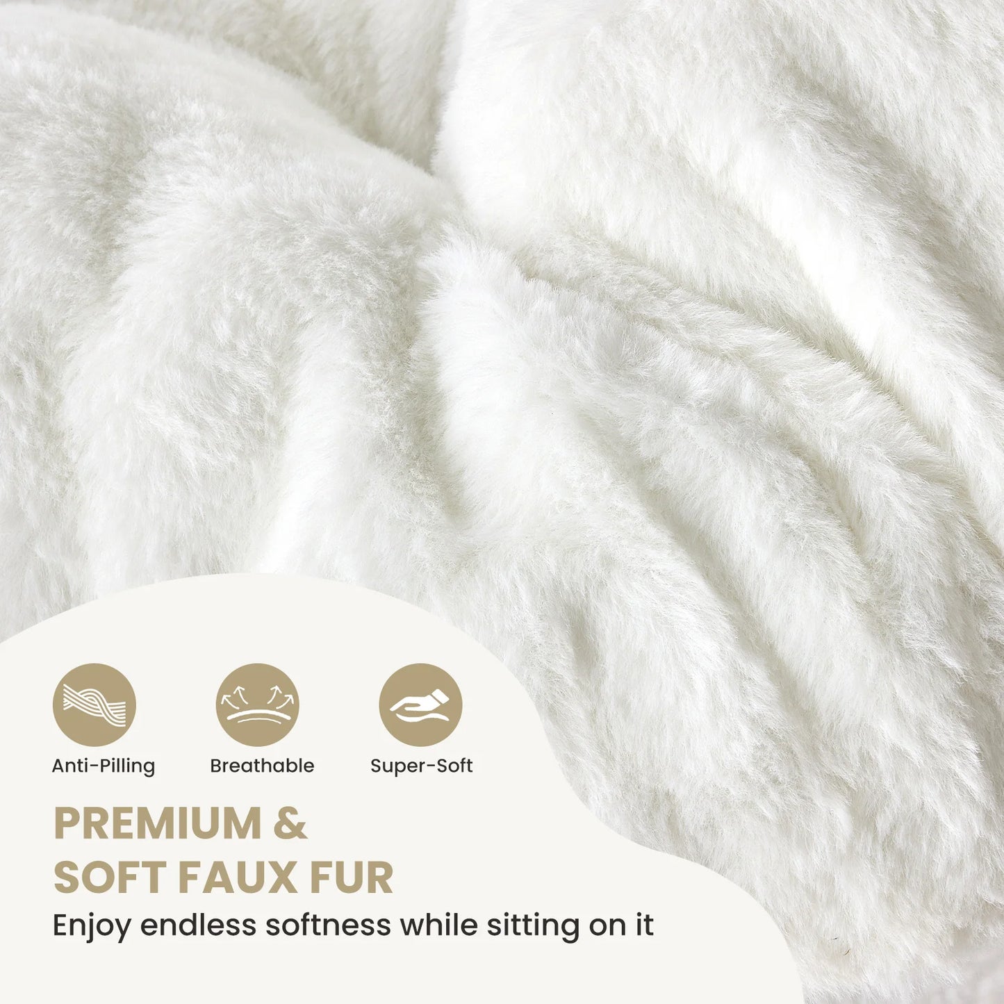 Cozy Folding Saucer Chair with Soft Faux Fur