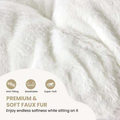 Cozy Folding Saucer Chair with Soft Faux Fur