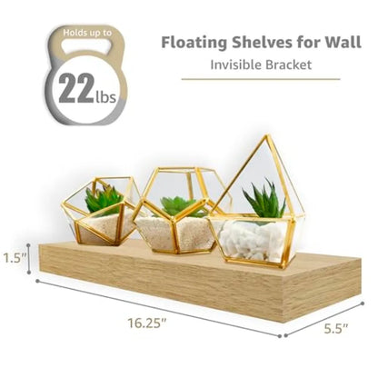 4-Pack Maple Wood Floating Shelf Set