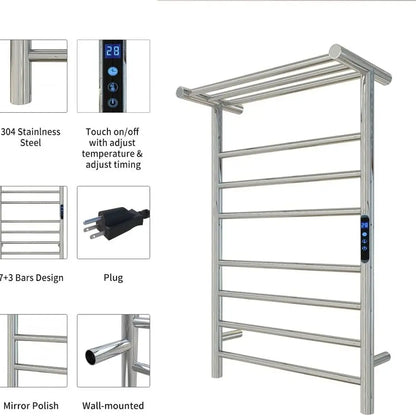 Smart WiFi Heated Towel Rack | Wall Mounted Stainless Steel Towel Warmer