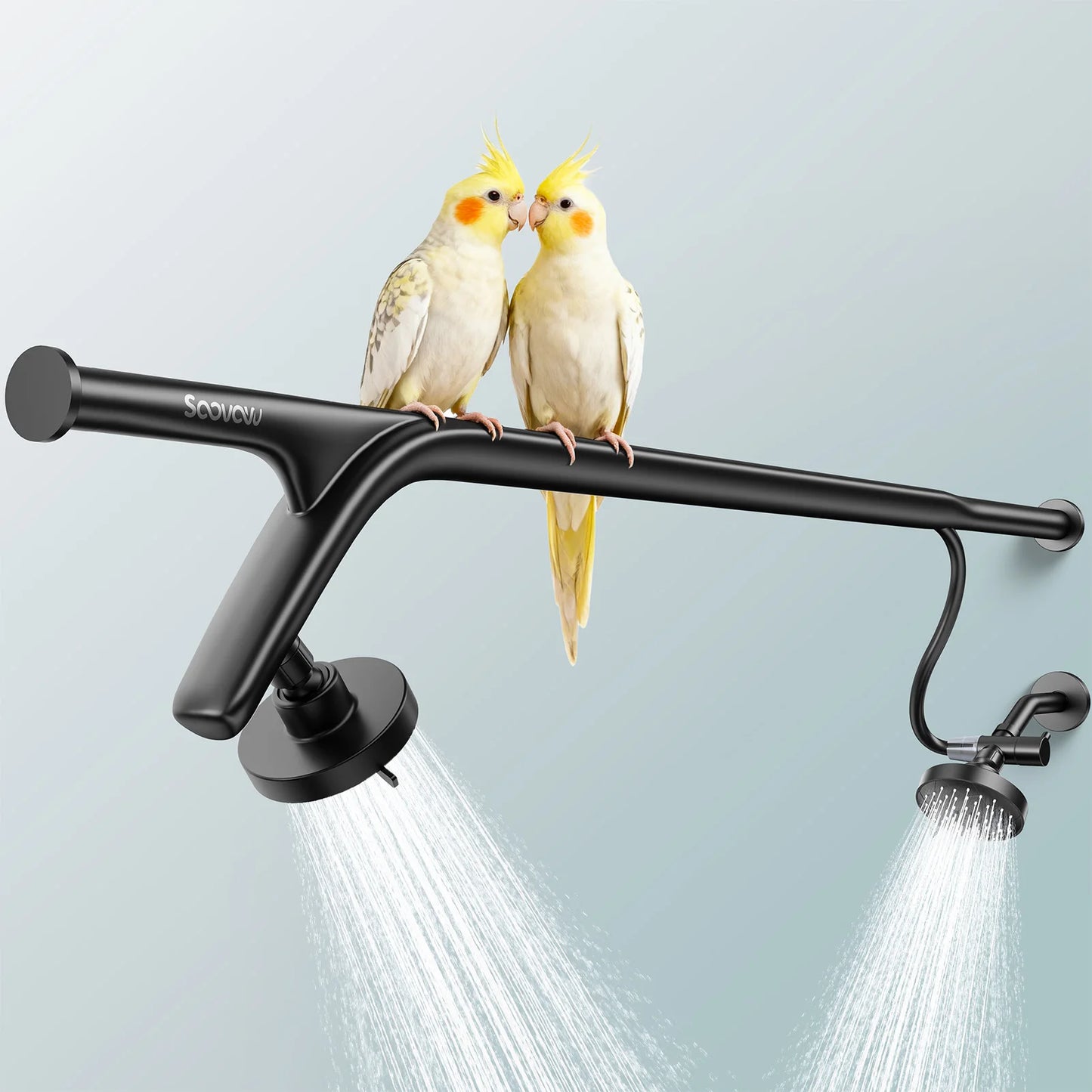 Dual Shower Head System for Couples | Adjustable Tandem Stainless Steel Shower Rod