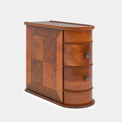 Solid Wood Rounded Side or End Table with Storage