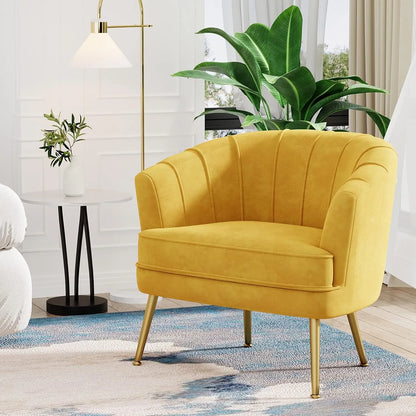 Velvet Upholstered Accent Chair Set
