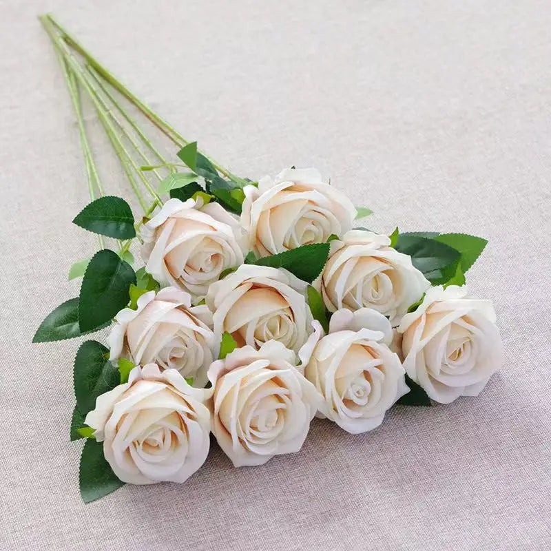 Velvet Artificial Rose Stems | Realistic Silk Flowers for Wedding & Home Décor