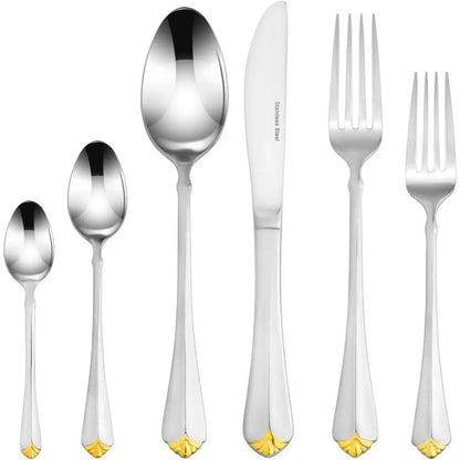 Luxury Silverware Serving Set with Wooden Storage Chest