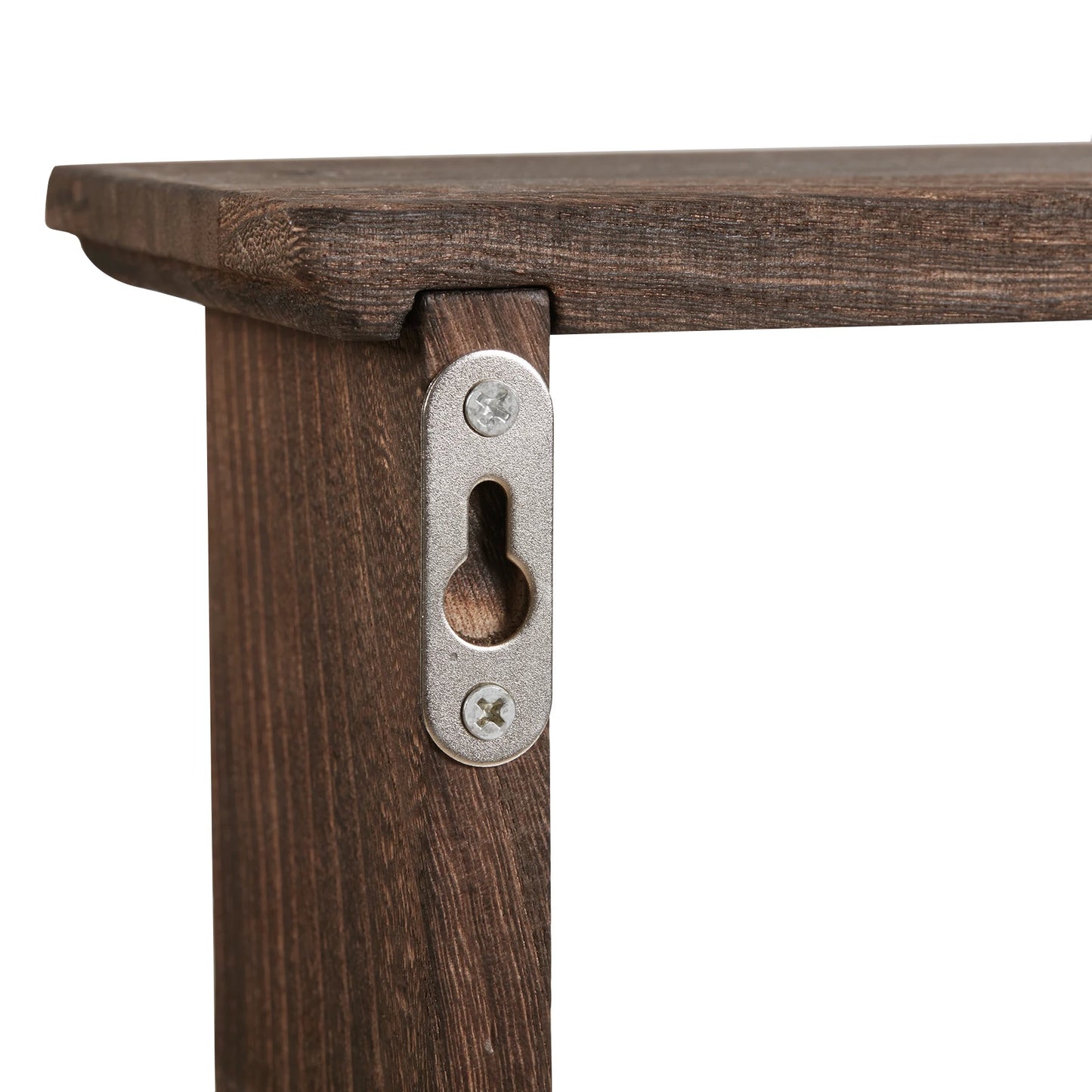 Rustic Torched Wood Wall Mounted Spice Rack