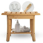 Bamboo Shower Stool with Shelf
