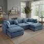Modular Sectional Sofa with Ottoman Solid Wood Frame and Deep Seating