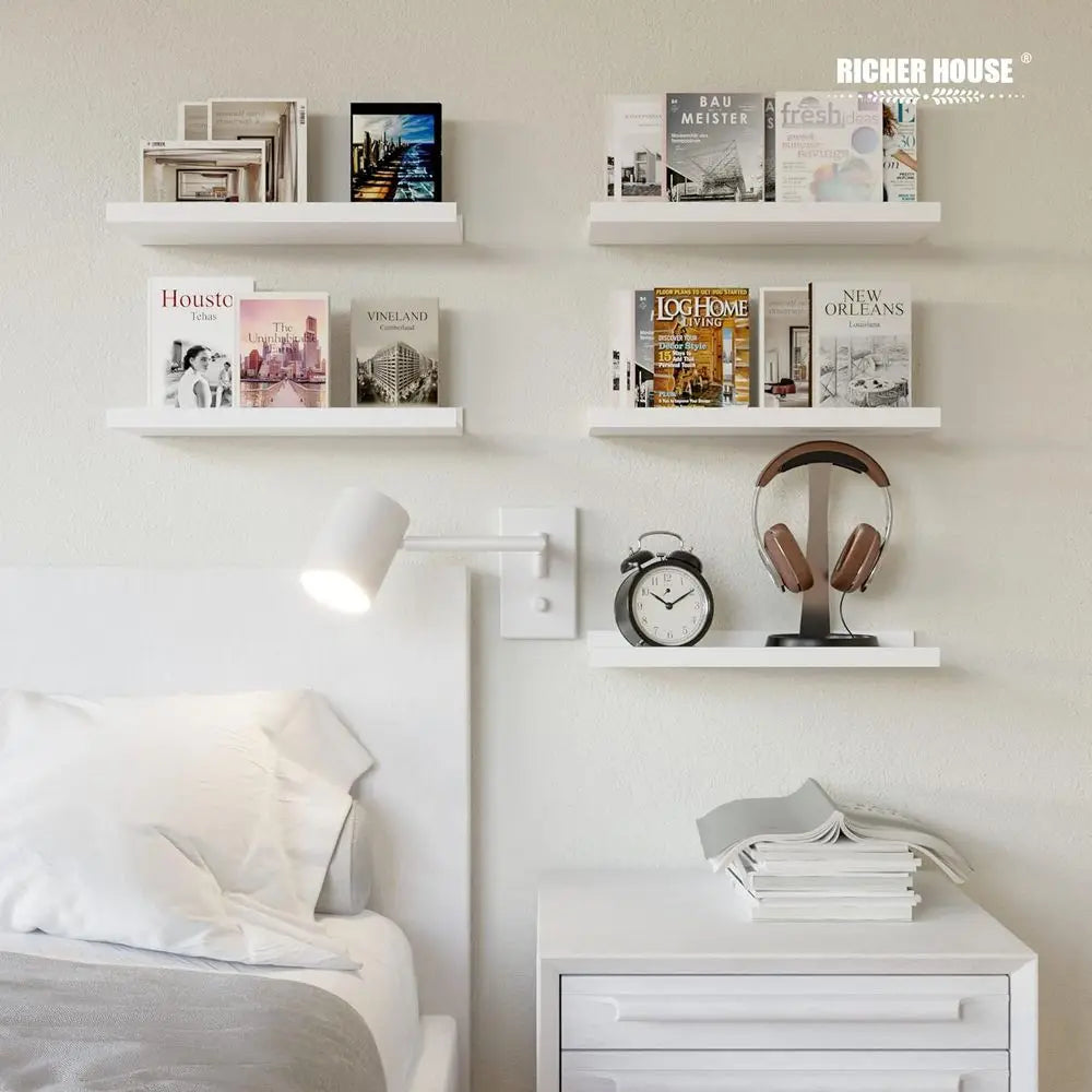 Set of 5 Wall-Mounted Display Shelves