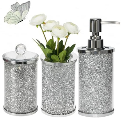 Glass Bathroom Accessory Set