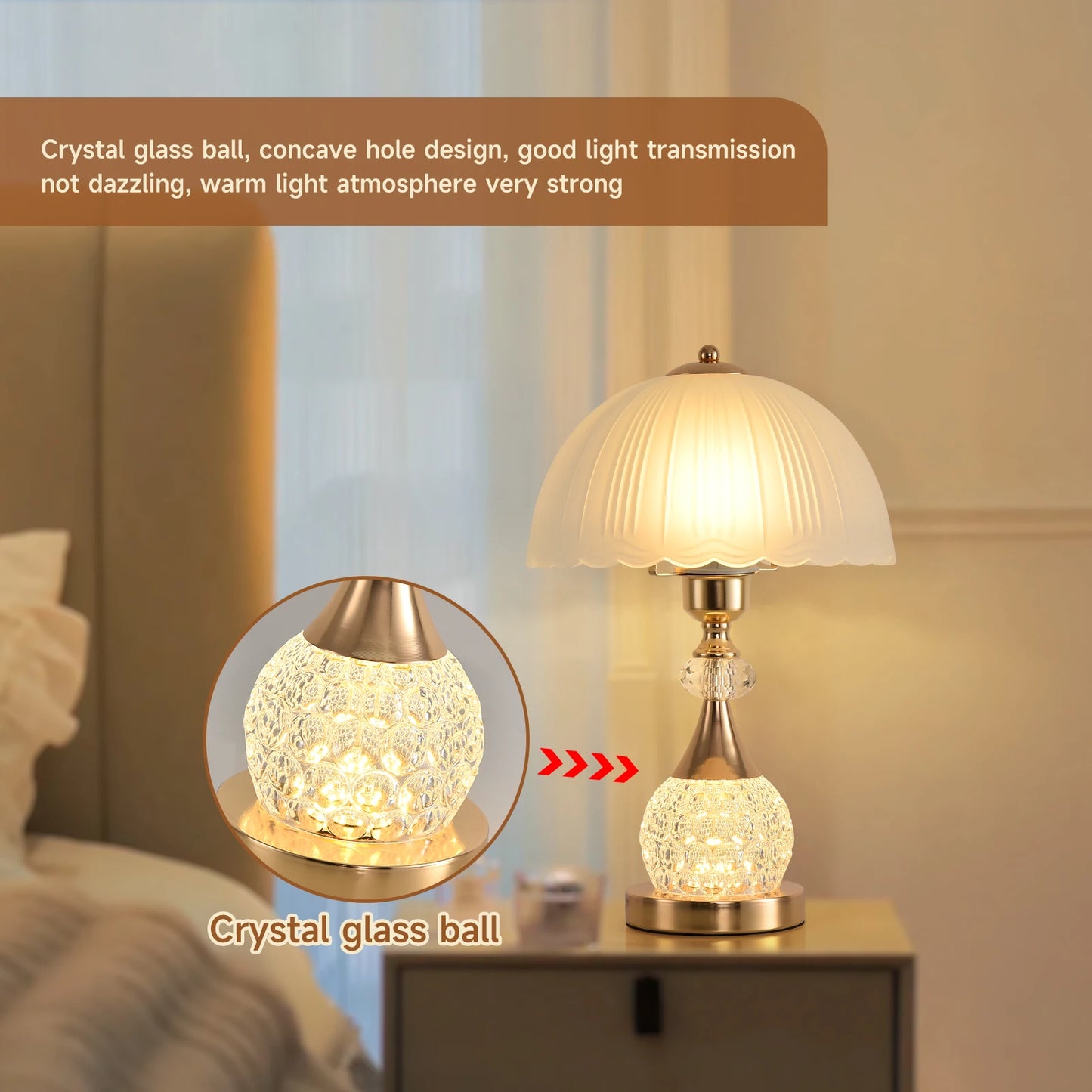 Bedside Luxury Crystal Table Lamp