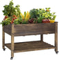Elevated Cedar Garden Bed with Wheels