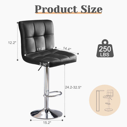 Faux Leather Counter Height Bar Stools