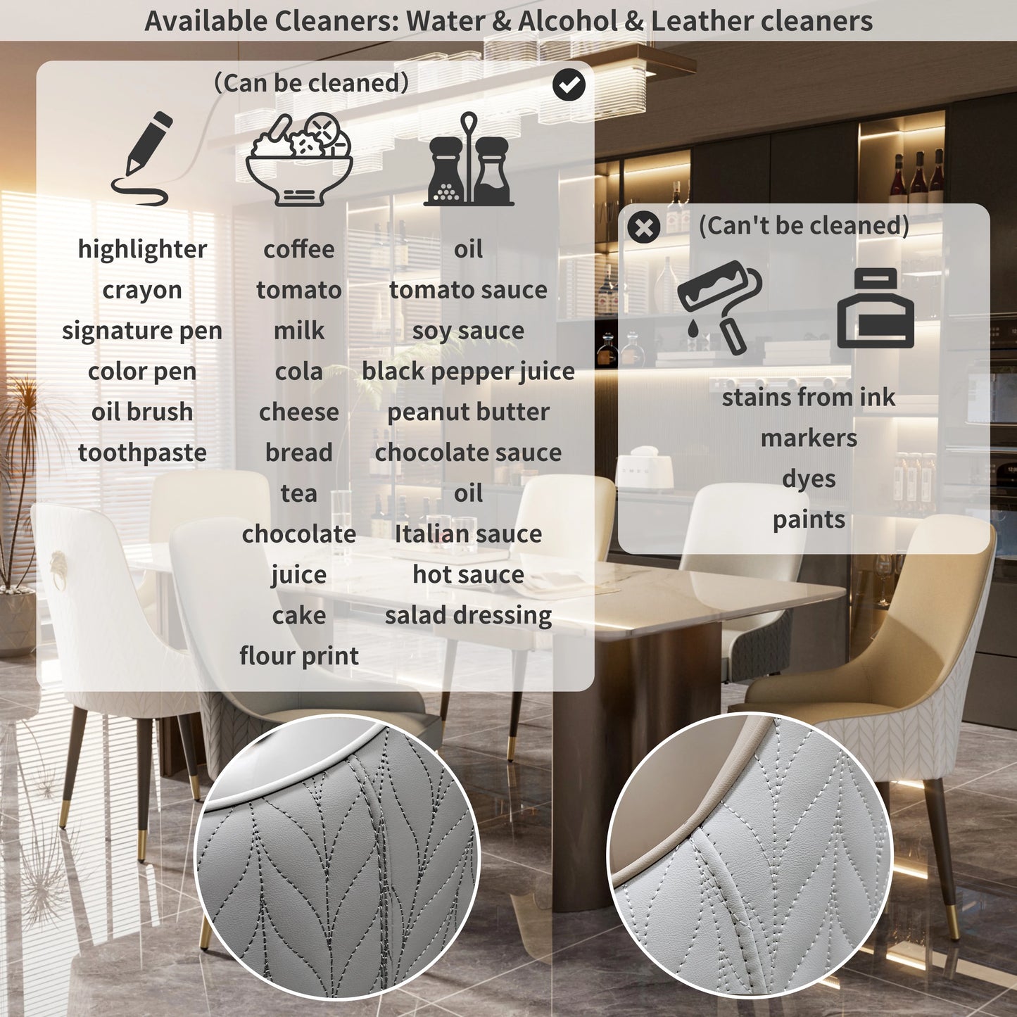 Modern Dining Room Chairs with High Tufted Back