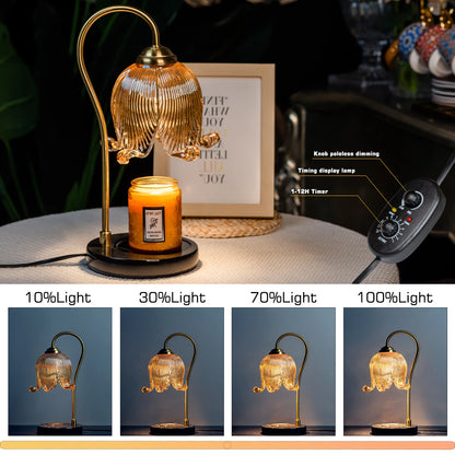 Glass Tulip Candle Warmer, French Retro Table Lamp