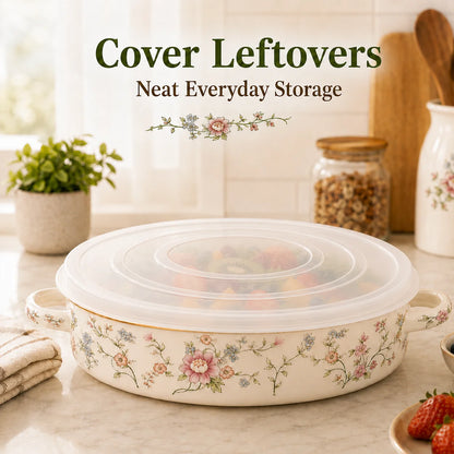 Vintage Floral Enamel Pie Pan