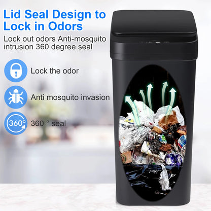 Touchless Bathroom Trash Cans, Set of 2