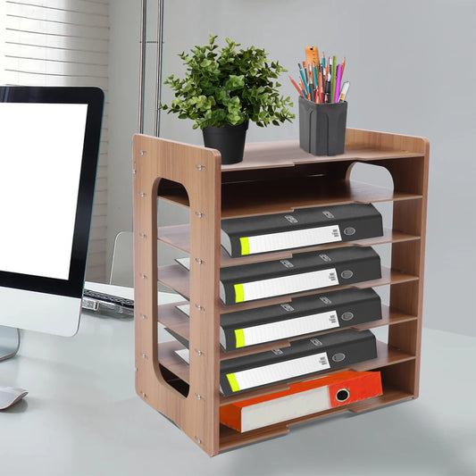 6-Tier Adjustable Bamboo Storage Rack | Freestanding Shelf Organizer