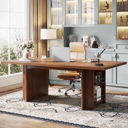 63-Inch Modern Executive Computer Desk with Storage