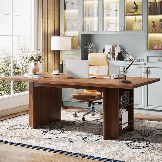 63-Inch Modern Executive Computer Desk with Storage