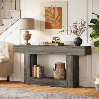 Farmhouse Style Wooden Console Table