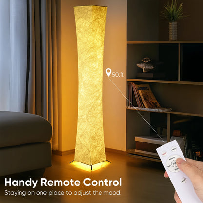 Soft Light Floor Lamp with Fabric Shade, Simple Design