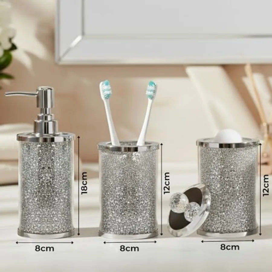 Glass Bathroom Accessory Set