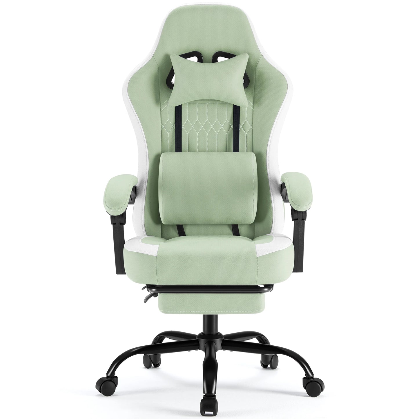 Ergonomic Gaming Chair with Pocket Spring Cushion, Footrest & Lumbar Support