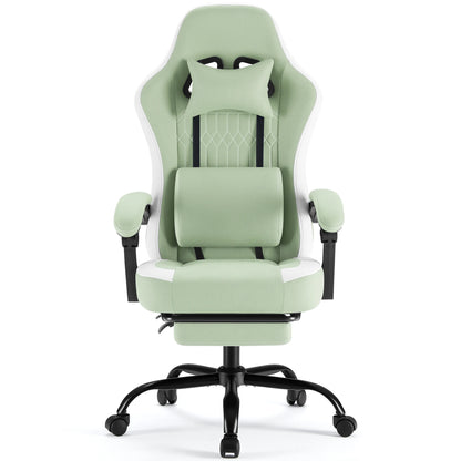 Ergonomic Gaming Chair with Pocket Spring Cushion, Footrest & Lumbar Support
