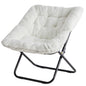Cozy Folding Saucer Chair with Soft Faux Fur