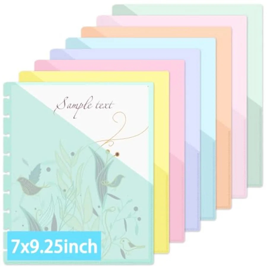 8-Piece Discbound Dividers with Pockets | Colorful Planner Inserts
