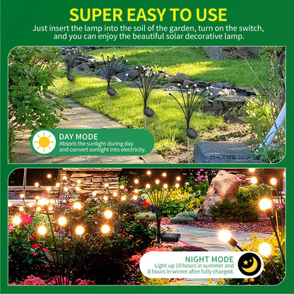 Solar-Powered Firefly LED Decorative Lights