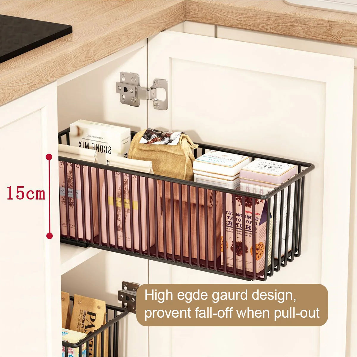 Space Saving Slide-Out Cabinet Organizers