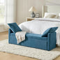 Modern Upholstered Ottoman with Throw Pillows