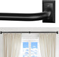 Black Wrap Around Blackout Curtain Rod | Heavy-Duty Adjustable Rod 48–90 Inch
