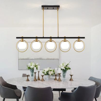 Modern 5-Light Chandelier with Glass Shades
