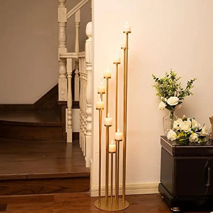 Beautiful 9-Arm Ascending Iron Candelabra