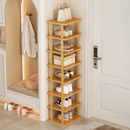 Space-Saving Bamboo Shoe Rack