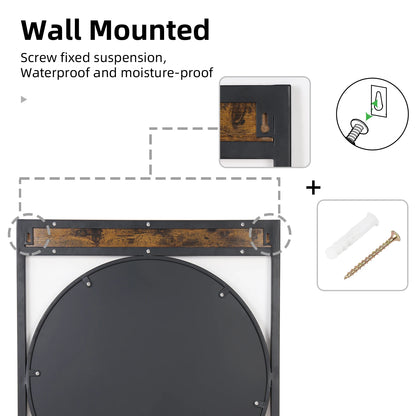 Decorative Metal & Wood Framed Wall Mounted Mirror