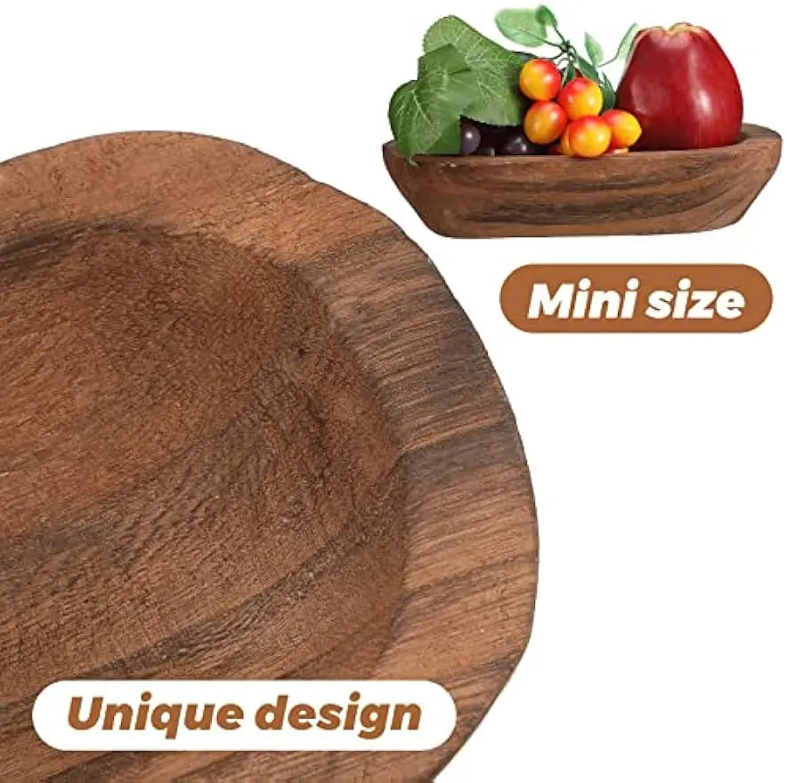 Vintage Hand Carved Wooden Dough Bowls