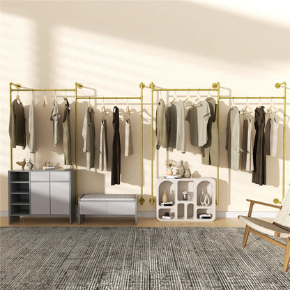 Industrial Pipe Wall-Mounted Clothing Rack